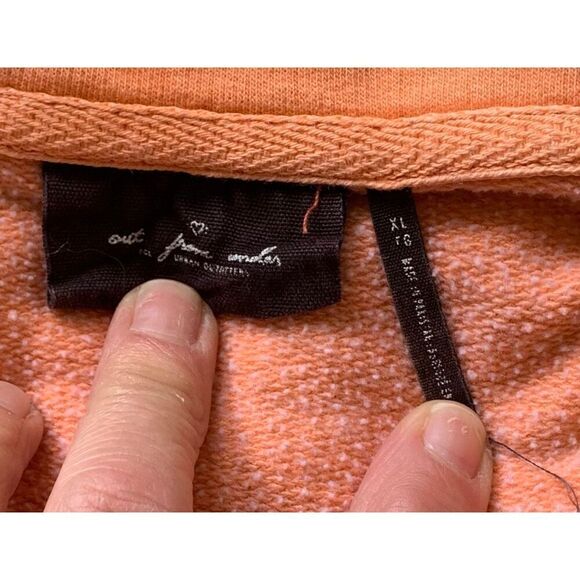 OUT FROM UNDER Urban Outiftters Buginsect ORANGE Crop 1/4 zip SWEATSHIRT sz XL - Picture 3 of 6